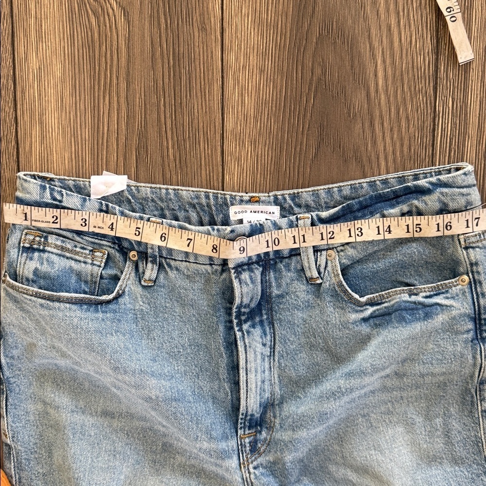 Good American Light Blue Distressed Straight Leg Jeans good boy new with tags - Picture 7 of 8